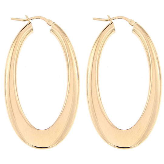 Orecchini in argento rosé h 6 cm tubo ovale leggero