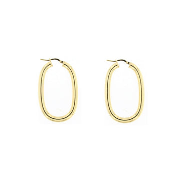 Orecchini in argento dorato cerchio ovale canna tonda Ø4mm-cm 5x2