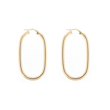 Orecchini in argento rosé cerchio ovale canna tonda Ø4mm-cm 5x2