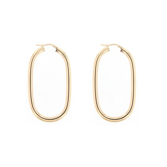 Orecchini in argento rosé cerchio ovale canna tonda Ø4mm-cm 5x2