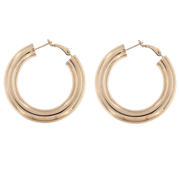 Orecchini in argento rosato cerchio  canna tonda Ø8mm-cm 5