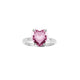 Anello in argento 925 con quarzo idrotermale rosa e diamante Cultured Diamond