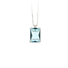Collana in argento 925 con topazio azzurro e diamante Cultured Diamond