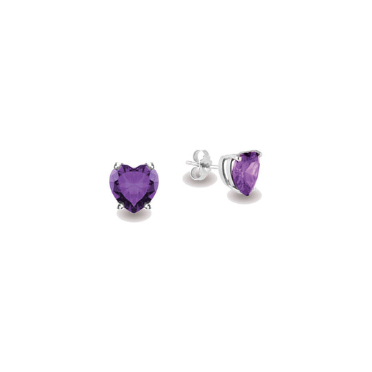 Orecchini in argento 925 con quarzo idrotermale viola
