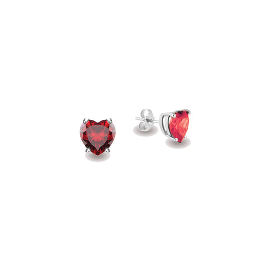 Orecchiniin argento 925 con quarzo idrotermale rosso rubino