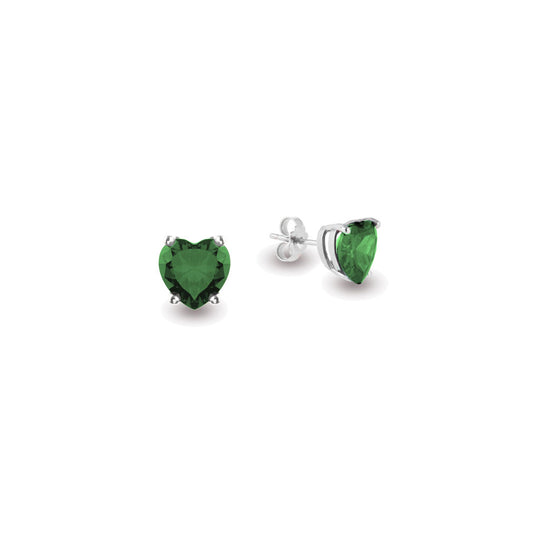 Orecchini in argento 925 con quarzo idrotermale verde smeraldo